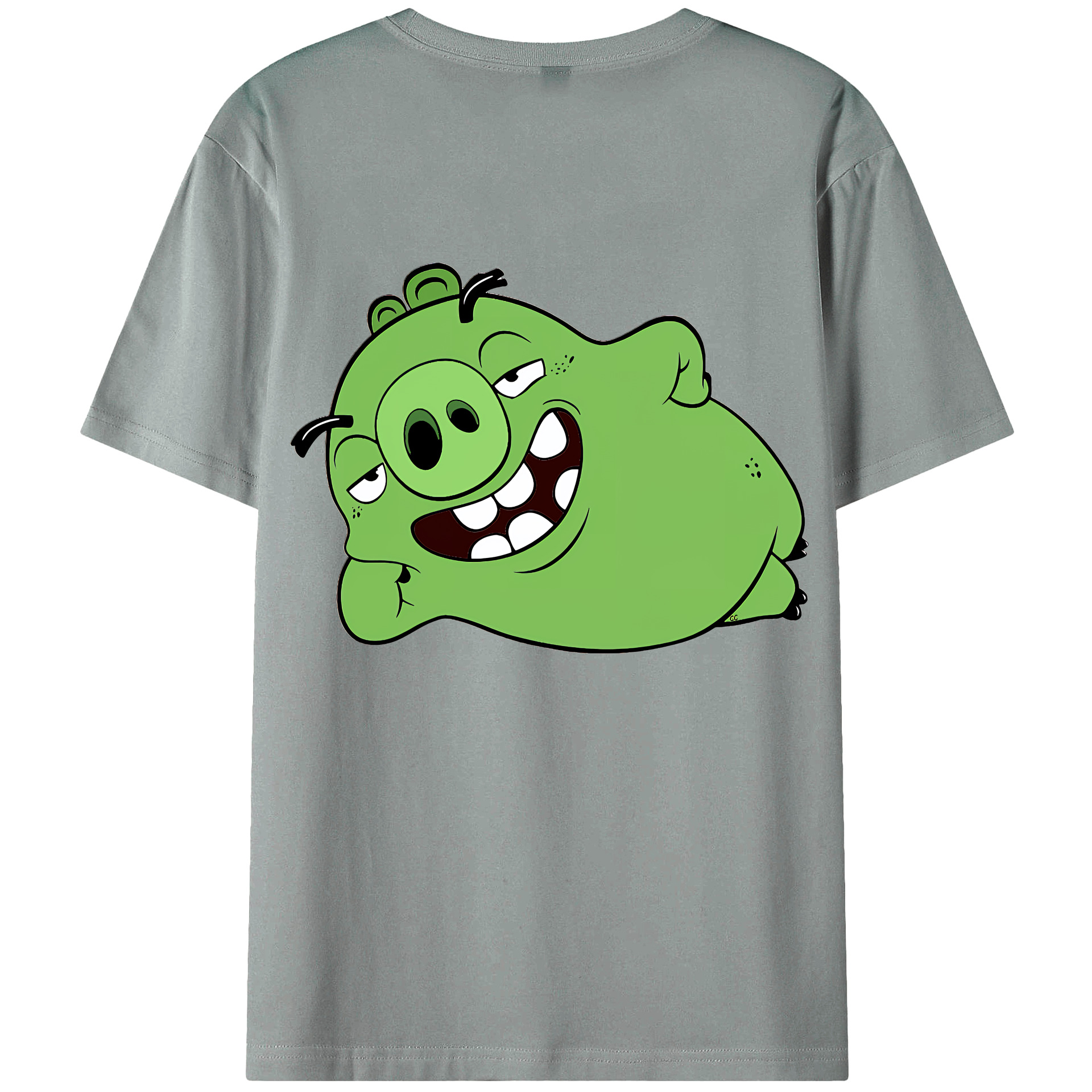 （画像用） Angry Birds アングリーバード 綿100％ メンズ半袖Tシャツ（バックプリント） 通気性